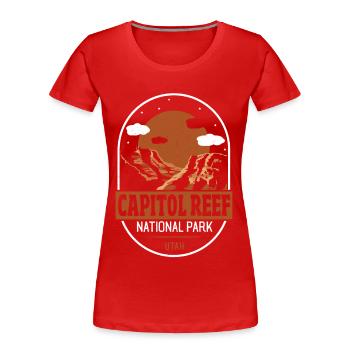 Natur Camping Wandern Capitol Reef National Park - Frauen Premium Bio T-Shirt - Rot - Vorne - Mia (176cm)