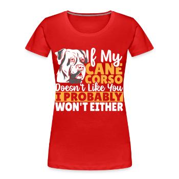 Cane Corso Mom Guard Dog Companion Dog - Women's Premium Organic T-Shirt - red - Front - Mia (176cm)