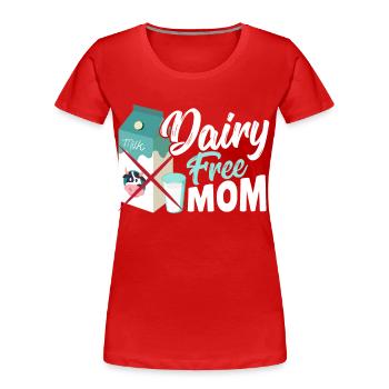 Lait végétal Lait sans produits laitiers & - T-shirt bio Premium Femme - rouge - Devant - Mia (176cm)