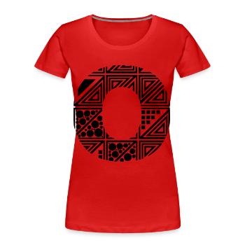 Buchstabe O - Frauen Premium Bio T-Shirt - Rot - Vorne - Mia (176cm)