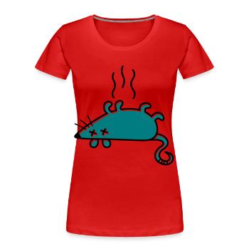 Une souris morte - T-shirt bio Premium Femme - rouge - Devant - Mia (176cm)