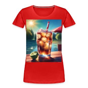 Kaltes Cola-Getränk - Frauen Premium Bio T-Shirt - Rot - Vorne - Mia (176cm)
