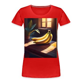 Leckere Bananen auf dem Tisch - Frauen Premium Bio T-Shirt - Rot - Vorne - Mia (176cm)