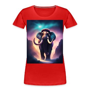 Cool mammoth with purple background - Women's Premium Organic T-Shirt - red - Front - Mia (176cm)