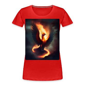 Episches Feuer Phönix - Frauen Premium Bio T-Shirt - Rot - Vorne - Mia (176cm)