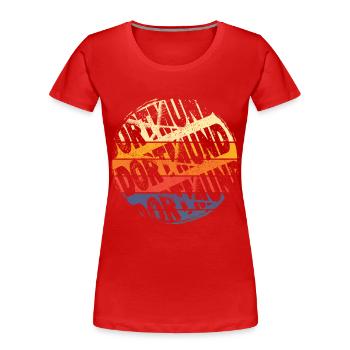 Dortmund Allemagne Ville Vintage Rétro Skyline - T-shirt bio Premium Femme - rouge - Devant - Mia (176cm)