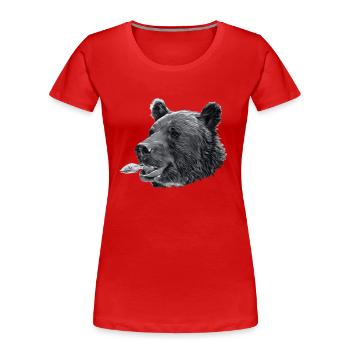 PEDRO Head Blade SW - T-shirt bio Premium Femme - rouge - Devant - Mia (176cm)