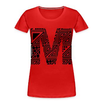 Buchstabe M - Frauen Premium Bio T-Shirt - Rot - Vorne - Mia (176cm)