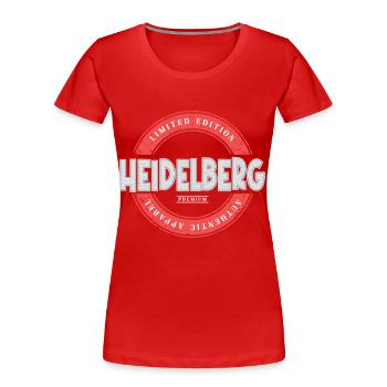 Heidelberg Allemagne Ville Skyline Accueil Amour - T-shirt bio Premium Femme - rouge - Devant - Mia (176cm)