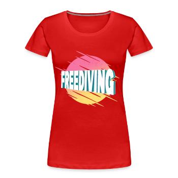 Freediving Apnoetauchen Freitauchen Tauchen - Frauen Premium Bio T-Shirt - Rot - Vorne - Mia (176cm)