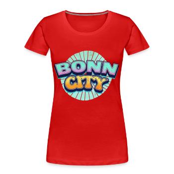 Bonn Deutschland Stadt Schrift Pop Art Comic - Frauen Premium Bio T-Shirt - Rot - Vorne - Mia (176cm)