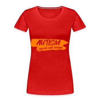 Autismus - Frauen Premium Bio T-Shirt - Rot - Vorne - Mia (176cm)