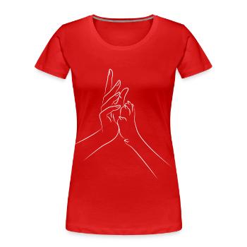 mistress hand paw dog love saying gift - Women's Premium Organic T-Shirt - red - Front - Mia (176cm)