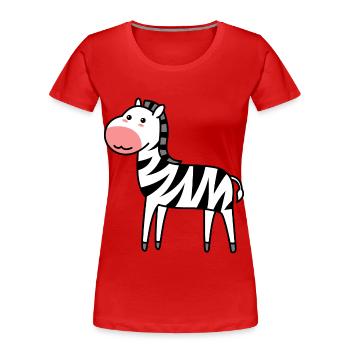 Zebra Comic Animal - T-shirt bio Premium Femme - rouge - Devant - Mia (176cm)