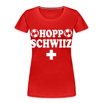 Hopp schwiiz - T-shirt bio Premium Femme - rouge - Devant - Mia (176cm)