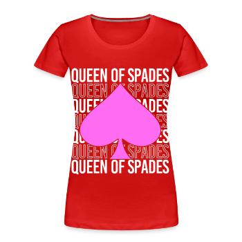 Pique, carte à jouer, jeu de cartes de pique - T-shirt bio Premium Femme - rouge - Devant - Mia (176cm)