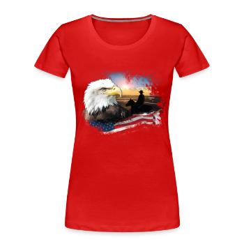 kl_linedance25b - Women's Premium Organic T-Shirt - red - Front - Mia (176cm)