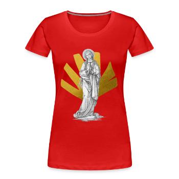 Saint Mary, Mother Mary, ancient representation - Women's Premium Organic T-Shirt - red - Front - Mia (176cm)