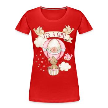 Baby-Girl, Teddybär-Baby, Cute-Design It's a girl - Frauen Premium Bio T-Shirt - Rot - Vorne - Mia (176cm)