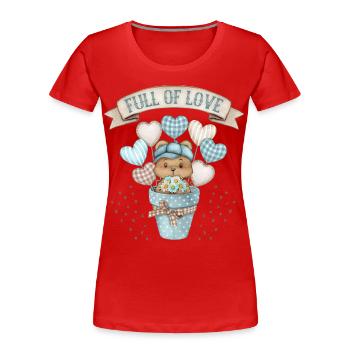 Motif bébé garçon, bébé ours, bébé ours en peluche - T-shirt bio Premium Femme - rouge - Devant - Mia (176cm)