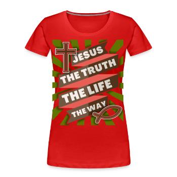 Jésus-Christ Jésus disant la motivation chrétienne - T-shirt bio Premium Femme - rouge - Devant - Mia (176cm)