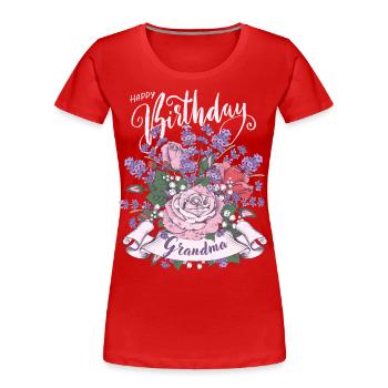 Vintage-Happy Birthday Grandma Oma-Omi Geburtstag - Frauen Premium Bio T-Shirt - Rot - Vorne - Mia (176cm)