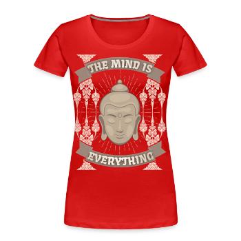 Buddhismus Meditation Buddha-Design Spiritualität - Frauen Premium Bio T-Shirt - Rot - Vorne - Mia (176cm)