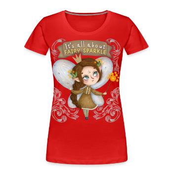 Feen, Märchenfee, Spruch, gute Fee, Fairycore - Frauen Premium Bio T-Shirt - Rot - Vorne - Mia (176cm)