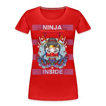 Ninja-Girl Japan, Comic Style Spruch Ninja-Inside - Frauen Premium Bio T-Shirt - Rot - Vorne - Mia (176cm)