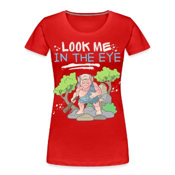 Zyklop, Zombie, Zombie-Monster, lustiger Spruch - Frauen Premium Bio T-Shirt - Rot - Vorne - Mia (176cm)