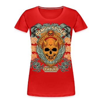 Kabuki-Theater, Japanisches Theater, Spinne Maske - Frauen Premium Bio T-Shirt - Rot - Vorne - Mia (176cm)