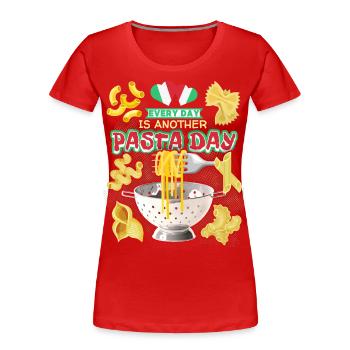 Pasta, Pizza-Pasta, Nudeln, italienische Pasta - Frauen Premium Bio T-Shirt - Rot - Vorne - Mia (176cm)