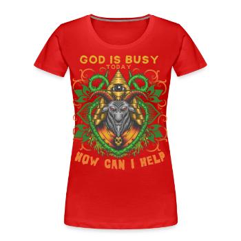 Baphomet, okkulte Gottheit, Illuminaten - Frauen Premium Bio T-Shirt - Rot - Vorne - Mia (176cm)