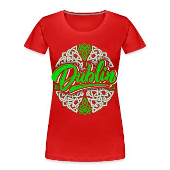 Dublin Dublin-Irland Irland, Dublin-Logo, keltisch - Frauen Premium Bio T-Shirt - Rot - Vorne - Mia (176cm)