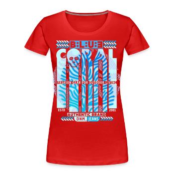 Vintage-Fashion Design, Clothing Label, Geburtstag - Frauen Premium Bio T-Shirt - Rot - Vorne - Mia (176cm)