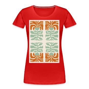 Art Nouveau, Arts & Crafts, Aesthetic, Vintage-1900 - Women's Premium Organic T-Shirt - red - Front - Mia (176cm)