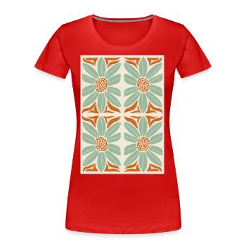 Art Nouveau, Arts & Crafts, Aesthetic, Vintage-1900 - Women's Premium Organic T-Shirt - red - Front - Mia (176cm)