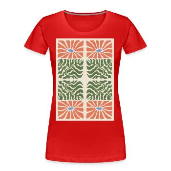 Art Nouveau, Arts & Crafts, Aesthetic, Vintage-1900 - Women's Premium Organic T-Shirt - red - Front - Mia (176cm)