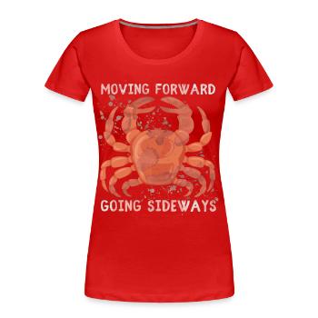 Crabe, crabe de mer, crustacé drôle de dicton - T-shirt bio Premium Femme - rouge - Devant - Mia (176cm)