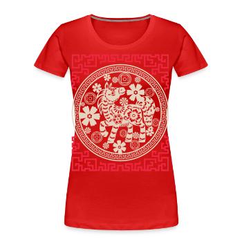 Chinesisches Horoskop China Jahr des Pferdes - Frauen Premium Bio T-Shirt - Rot - Vorne - Mia (176cm)