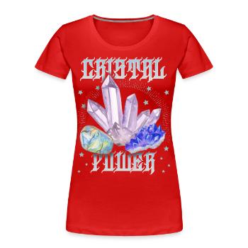 Crystal Crystal-Power Healing Esoteric Crystals - Women's Premium Organic T-Shirt - red - Front - Mia (176cm)
