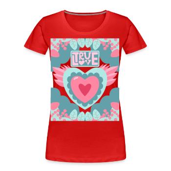 Love Saying, True-Love, Valentine's Day Motif - Women's Premium Organic T-Shirt - red - Front - Mia (176cm)
