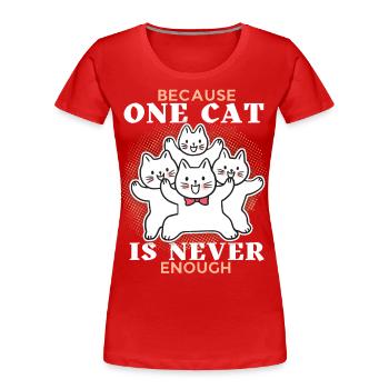 Chat, drôle de dicton, beaucoup de chats, papa chat - T-shirt bio Premium Femme - rouge - Devant - Mia (176cm)