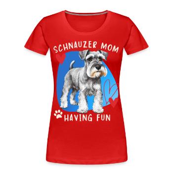 Schnauzer, Schnauzer-Terrier, Schnauzer-Mom Spruch - Frauen Premium Bio T-Shirt - Rot - Vorne - Mia (176cm)