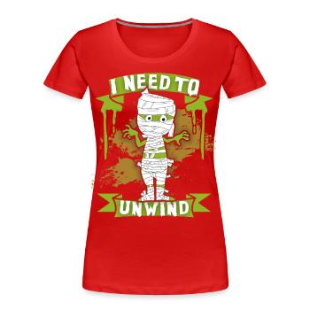 Comic Mumie, Cartoon-Mumie, lustiger Spruch - Frauen Premium Bio T-Shirt - Rot - Vorne - Mia (176cm)