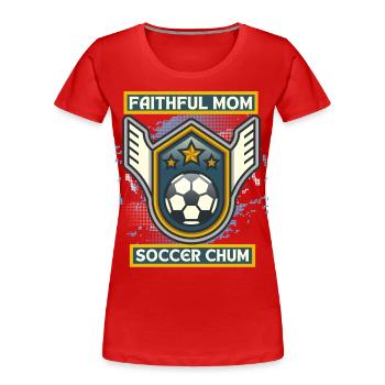 Soccer Mom, funny saying, soccer mom - Women's Premium Organic T-Shirt - red - Front - Mia (176cm)