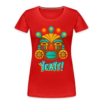 Azteken, Maya-Kultur, Tribal-Kultur Folklore-Maske - Frauen Premium Bio T-Shirt - Rot - Vorne - Mia (176cm)
