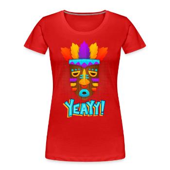 Azteken, Maya-Kultur, Tribal-Kultur Folklore-Maske - Frauen Premium Bio T-Shirt - Rot - Vorne - Mia (176cm)
