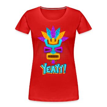 Azteken, Maya-Kultur, Tribal-Kultur Folklore-Maske - Frauen Premium Bio T-Shirt - Rot - Vorne - Mia (176cm)