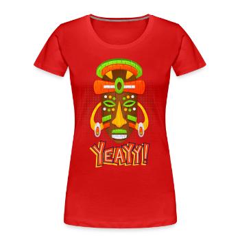 Azteken, Maya-Kultur, Tribal-Kultur Folklore-Maske - Frauen Premium Bio T-Shirt - Rot - Vorne - Mia (176cm)